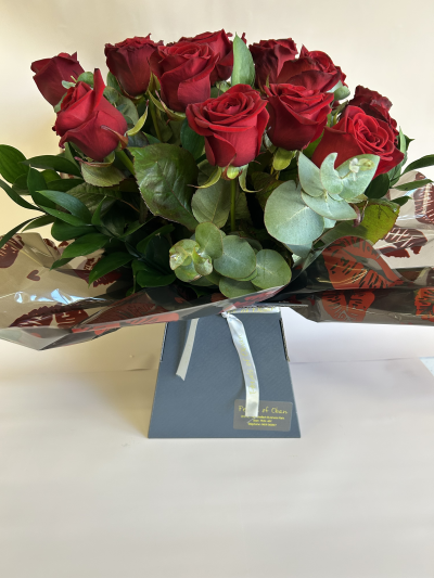 Luxury Romance - 18 x Freedom Red Roses with foliage